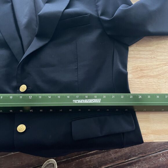 Lauren Ralph Lauren LRL Blazer Sport Coat Classic Navy Gold Buttons Wool 44R - Picture 8 of 12